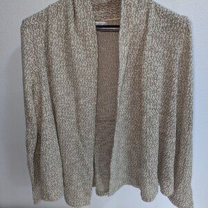 Croft & Barrow White and Tan Cardigan